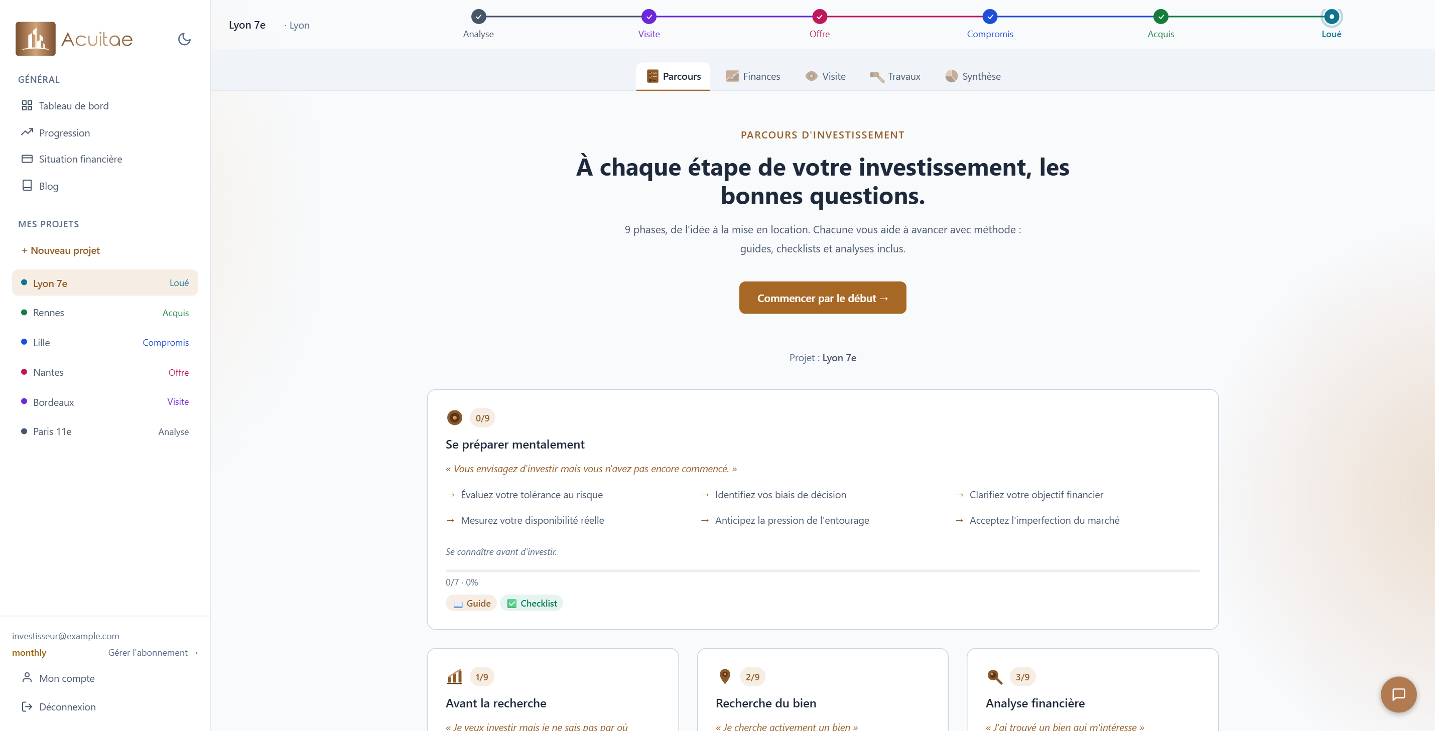 9 phases, de l'idée au premier loyer